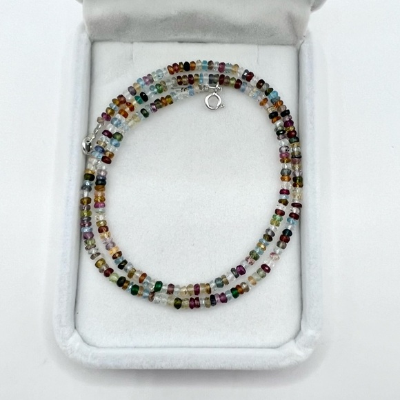6.7 Ct Natural Multi Colour Gemstone Necklace - Picture 1 of 3